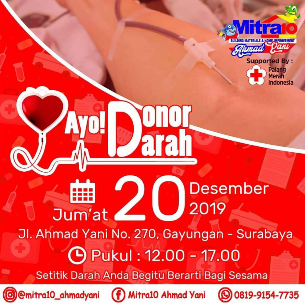 Donor Darah Bareng Mitra10 Ahmad Yani Surabaya
