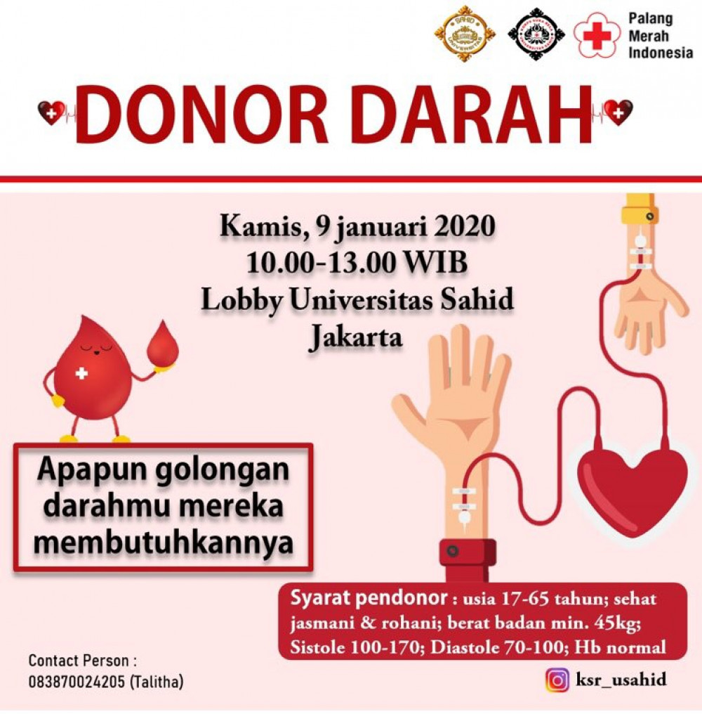 Donor Darah Universitas Sahid Jakarta