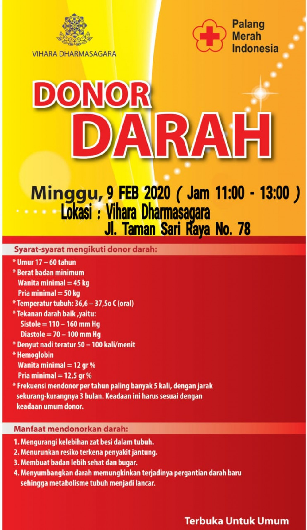 Donor Darah Vihara Dharmasagara Jakarta